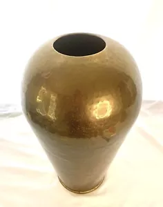 Vintage 16.5” Tall Hammered BRASS Vase Imported From India 60’s Rosenthal-Netter - Picture 1 of 12