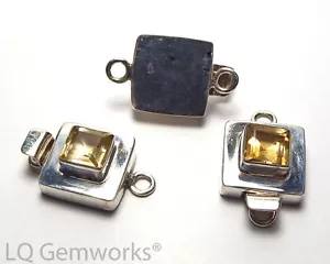 CITRIN 925 Sterling Silber 27 mm facettierter Kastenverschluss /C4 - Bild 1 von 1