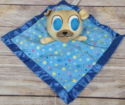 Disney Junior Cachorro Perro Amigos Peluche Rolly Manta de Seguridad Lovey Blue Stars Satinado Foto 1 de 4