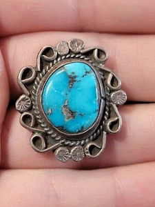 Indianer Navajo Sterlingsilber Türkis Ring Größe 6 - Bild 1 von 5