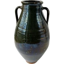 Antique Turkish Green Glaze Terracotta Pottery Olive Jar 19th century