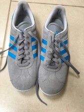 Mens Adidas Gazelle Trainers Size 9.5 Suede Grey Blue