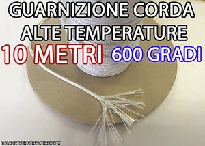 10 metri CORDA TERMICA ALTE TEMPERATURE IMBOTTITA STUFA diametri 1, 1.5 e 2 mm - Imagen 1 de 1