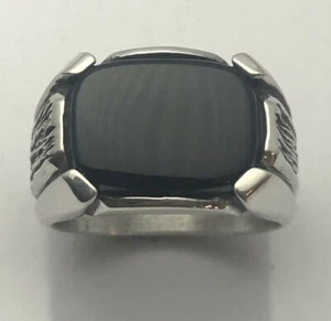 ANILLO PARA HOMBRE MJG PLATA ESTERLINA. 12 X 16mm COJÍN ANTIGUO ÓNIX NEGRO. TALLA 10 - Imagen 1 de 7