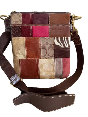 Bolso Bandolera Coach Patchwork Multimedia Firma Cuero y Gamuza Paquete Columpio Foto 1 de 4