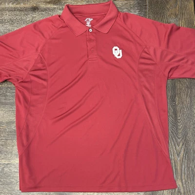 OU Oklahoma Sooners Pro Player Polo Shirt Men’s Red And White, Size Mens XL - Image 1 of 4