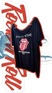 The Rolling Stones 1975 North American Tour Shirt |Cropped |M/L | Flaws Picturd - Picture 1 of 4