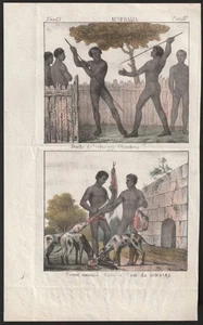 c1841 Australien Aborigines New Holland kolorierte Lithographie von G. Antonelli - Picture 1 of 1