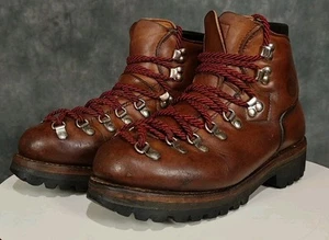 VTG MENS DEXTER Mountaineering HIKING LEATHER BROWN BOOTS SIZE 7M - Picture 1 of 11
