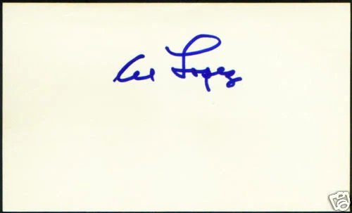 AUTOGRAPH Index Card MLB AL LOPEZ Signed COA - Image 1 of 1