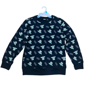 Star Wars The Child Rogu Baby Yoda All Over Graphic Sweatshirt Boys Size L NWT - Picture 1 of 5