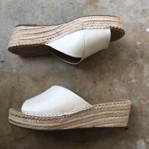 FRANCO SARTO Pinot Espadrilla Zeppe Sandali Pelle Latte - Foto 1 di 8