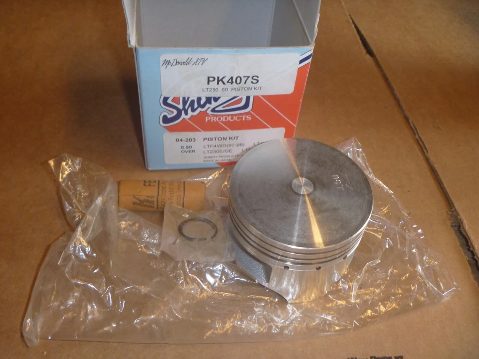 NUEVO NOS Shindy PK407S 04-203 .50 OS Kit de pistón y cojinete para Suzuki LT230 LTF4WD Foto 1 de 1