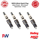 MSD Iridium Spark Plug 14 mm Thread, 0.691" Reach, Tapered Seat, 4 Pack, 1IR5Y