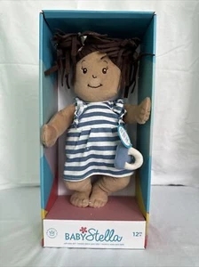 Manhattan Toy Baby Stella Ethnic Beige with Brown Hair 15" Soft First Baby Doll - Picture 1 of 3