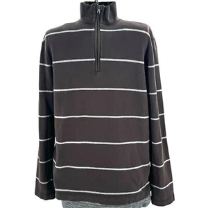 Banana Republic Soft Cotton Blend 1/4 Zip Striped Sweater Men’s Medium - Picture 1 of 10