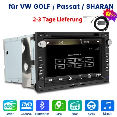 7" CD DVD Autoradio Für Passat B5 golf 4 Sharan Bora T4 T5 GPS Nav USB DAB+ SWC - Bild 1 von 4