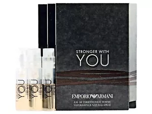 EMPORIO ARMANI STRONGER WITH YOU EDT 1.2ml .04fl oz x 3 COLOGNE SPRAY SAMPLES - Picture 1 of 1