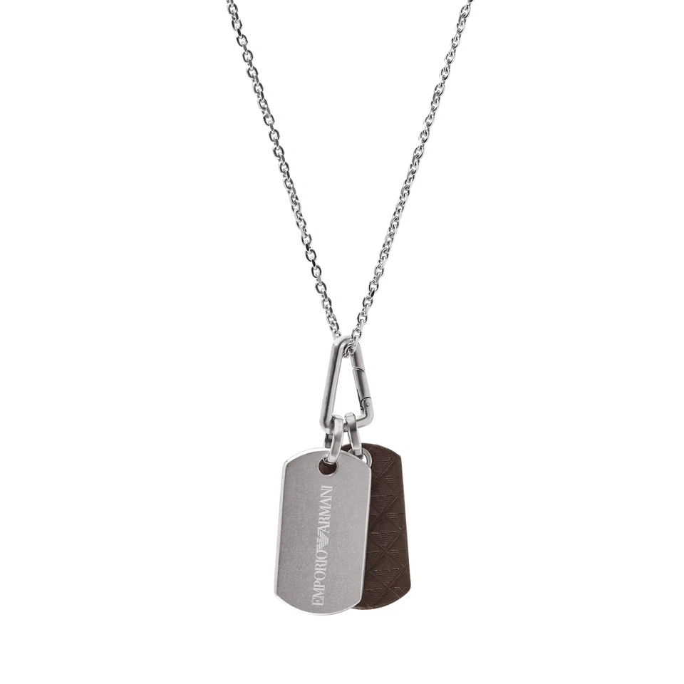 Men's EMPORIO ARMANI EGS3133040 Stainless Steel Plate Necklace - Image 1 of 1