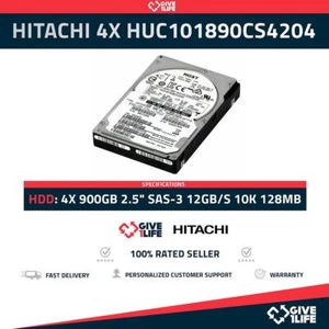 HITACHI 4X HUC101890CS4204 900GB HDD 2.5" SAS-3 12GB/S 10K 128MB - Photo 1/7