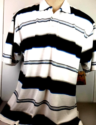 Retrofit White Striped 100% Cotton Men's Button Down SS Shirt Size XL   (B5) - Image 1 of 4