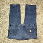 Carhartt Mens FRB150 PRW Flame Resistant Relaxed Fit Blue Denim Work Jeans 42x32