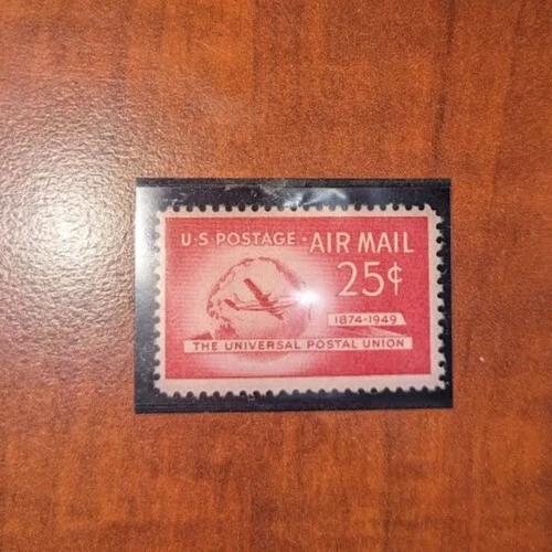 US STAMP C44 Air Mail Stamp 25 CENT RED UNIVERSAL POSTAL UNION MINT NH OG Sleeve - Image 1 of 1