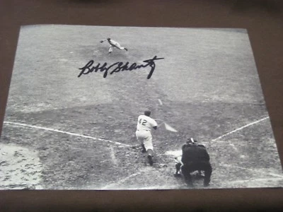 FOTO AUTOMÁTICA DE YANKEES & PHILADELPHIA A'S GREAT BOBBY SHANTZ CON CERTIFICADO DE AUTENTICIDAD DE JACKIE ROBINSON Foto 1 de 4