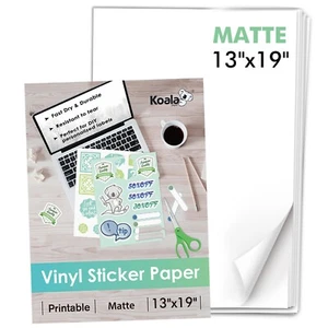 Koala bedruckbares Vinyl Aufkleber Papier 13x19 wasserdicht matt 30 Stück Tintenstrahl Laser - Bild 1 von 10
