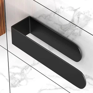 Hand Towel Holder Black Hand Towel Bar Stainless Steel Self Adhesive Wall Mounte - Picture 1 of 12