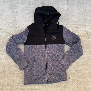 Zoo York Fleece Lined Zip Hoodie Size Small Comfy Skate Sweatshirt Black & Grey - Picture 1 of 7
