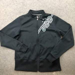 Vintage Nike Jacket Women XL Black Blue Full Zip  Spell Out Embroidered Swoosh * - Picture 1 of 10