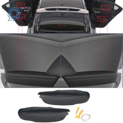 Cubierta de reposabrazos con paneles de puerta delantera de cuero para Acura TSX 2009-2014 2 piezas negra Foto 1 de 4