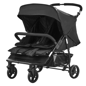 VEVOR Cochecito Doble Ligero Plegable de Lado a Lado para Niños Pequeños, Negro - Imagen 1 de 12