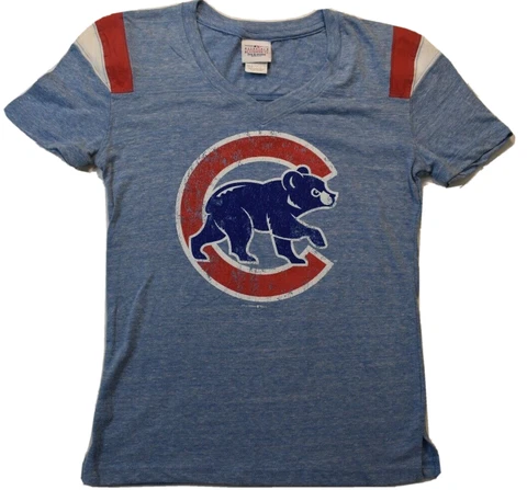 5th & Ocean Womens MLB Chicago Cubs Baseball Retro Logo Shirt New Small Cover