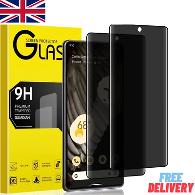 Privacy Screen Protector Tempered Glass For Google Pixel 10Pro/9/9Pro/8Pro/7Pro - Image 1 of 4