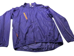 Rlx Ralph Lauren Purple Windbreaker XL Jacket /Orange Accents Nylon Mesh Lining - Picture 1 of 11