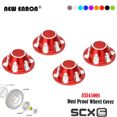 4Pc Center Cap Dust Proof Wheel Hub Cover Alloy for RC 1/6 Axial SCX6 AXI45001 - Image 1 of 4