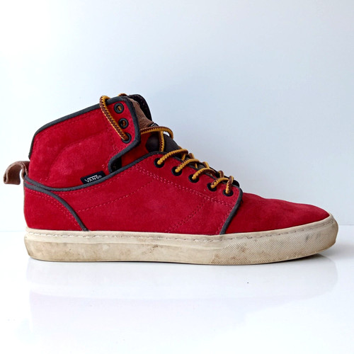 ? Scarpe da skate Vans OTW Alomar in pelle scamosciata scarpe da ginnastica alte rosse 7 UK 39 EUR