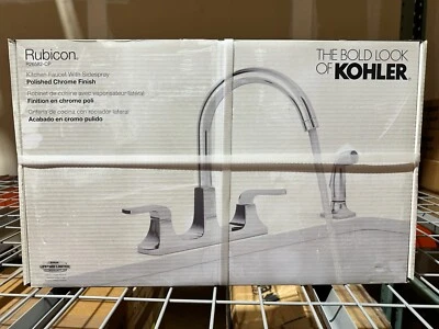Kohler Rubicon R26582-CP Grifo de cocina de dos manijas con spray lateral en cromo Foto 1 de 3
