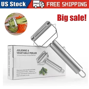 Stainless Steel Potato Peeler Vegetable Grater Fruit Slicer Carrot Cutter Tools - Picture 1 of 16