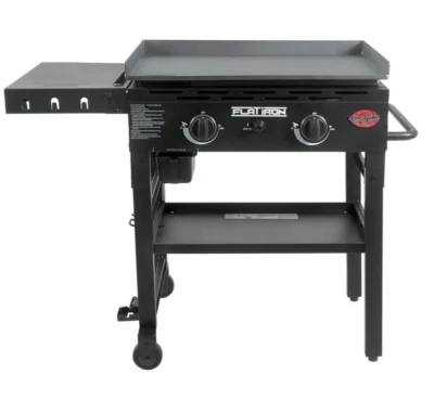 Plancha de gas de 2 quemadores de hierro plano Char-Griller - negra Foto 1 de 3