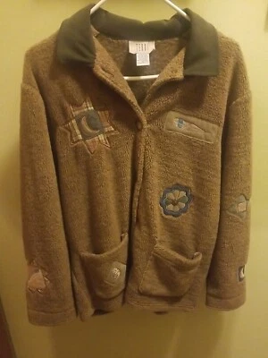 Vintage Teddi Fleece  Button Up Jacket Size Medium Teddy - Image 1 of 4