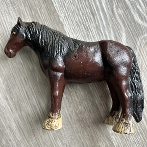 Vintage Painted Metal Cast Iron Clydesdale Draft Horse Figurine - Picture 1 of 10