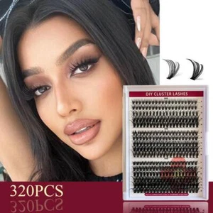 320PCS Cluster Lashes Eyelash Extension D Curl Individual Lashes 30D 40D 50D MIX - Picture 1 of 9