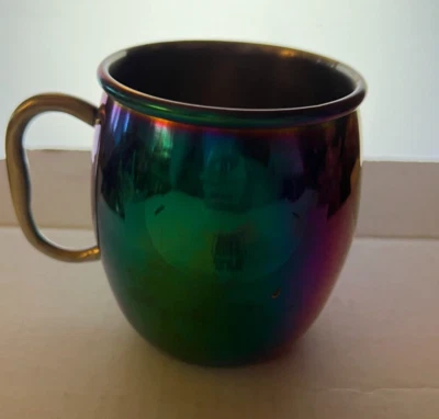 Taza de cóctel de mula Moscú arco iris metálico de metal de acero inoxidable Foto 1 de 4