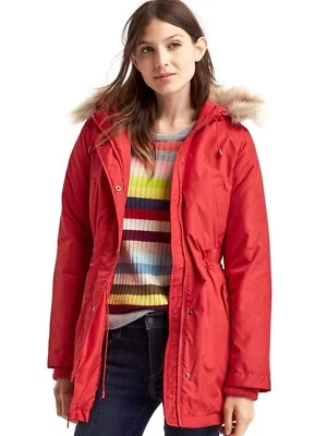 Abrigo Parka Gap Rojo Con Capucha #460710 ¡¡NUEVO CON ETIQUETAS!! M Mediano Alto MT Foto 1 de 4