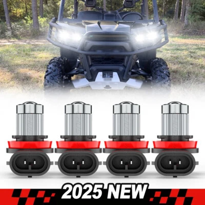4PCS LED Headlight For Can-Am Defender HD5 HD8 HD10 Combo Bulbs H9+H11 Light Kit - Image 1 of 4