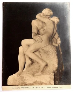1926 Auguste RODIN SCULPTURE GELATIN SILVER PRINT PHOTO- THE KISS - J. ROSEMAN - Picture 1 of 6