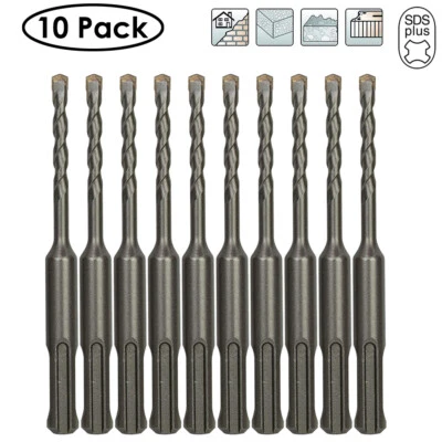 Drillforce 10PCS 3/16" X4" Rotary Hammer Drill SDS+ Masonry Concrete Drill Bits